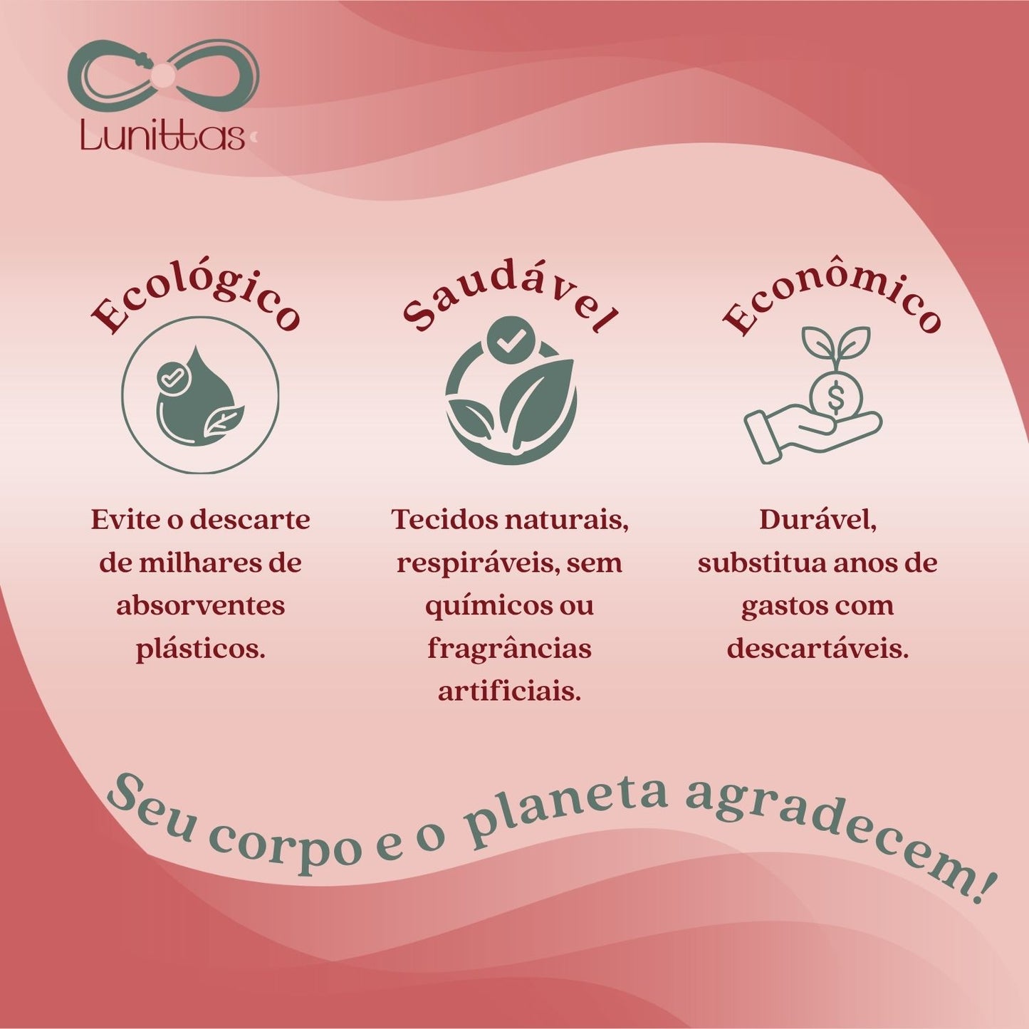 Absorvente Reutilizável de pano - Lunittas Noturno